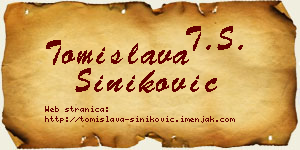 Tomislava Šiniković vizit kartica